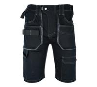 Ms9 Mens Cargo Combat Slim Fit Stretch Spandex Work Working Short Shorts F1 - Black, W38