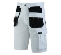 Ms9 Mens Cargo Redhawk Holster Pockets Painter Tactical Work Working Shorts T5, White - 40W