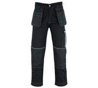 MS9 Mens Cargo Work Trousers Pants Jeans with Multi Pockets S5 Black