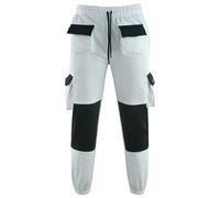 Ms9 Mens Fleece Painters Decorators Combat Cargo Work Trousers Pants Joggers H1 White - Xl
