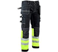 Ms9 Mens Hi Viz Cargo Combat Holster Pockets Tactical Working Work Trouser Trousers Pants Jeans-Black/green