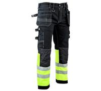 MS9 Mens Hi Viz Cargo Combat Holster Pockets Tactical Working Work Trouser Trousers Pants Jeans Green