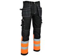 MS9 Mens Hi Viz Cargo Combat Holster Pockets Tactical Working Work Trouser Trousers Pants Jeans Orange