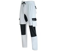 MS9 Mens Painters Fleece Decorators Combat Cargo Work Trousers Pants Joggers H10 White