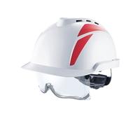 MSA V-GARD 930 VENTED HELMET WHITE W/ INTEGRATED SPEC RED STICKER