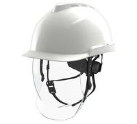 MSA V-Gard 950 Electricians Helmet White with Faceshield Ratchet ARC Flash
