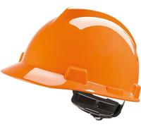 MSA V-Gard Construction Helmet, Unventilated Safety Helmet for Construction Site and Electricians, Lightweight Helmet in accordance with DIN EN 397 for Work, Orange