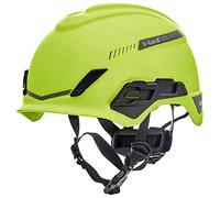 MSA V-Gard H1 Trivent Safety Climbing Helmet - Ventilated - Yellow/Green - 52-64 cm - Hard hat with chinstrap for Work at Height and Rescue - EN12492 & ANSI