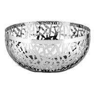 Alessi Cactus Decorated Fruit Bowl, 18/10 Stainless Steel, Mirror Polished, 21 cm