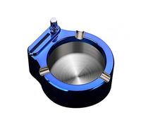 MSAFGY Retro Metal Ashtray Ten Thousand Match Lighter Car Home Smokeless Storage Holder Cigarettes Lighter Car Ashtray (Color : Blue)