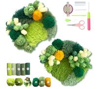 msamiagfn Latch Hook Kits with 3D Moss Design, 2 Pack