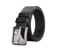 MSAONPRNICE Belt For Man Genuine Leather Men's Trouser Belt Black Belt For Jeans Male Belts Pin Buckle Waistband Strap(115CM,BLACK)