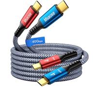Msaose Braided Thunderbolt 4 Cable 3.3 FT 2 Pack Compatible, 40Gbps, 240W PD, 8K@60Hz / 4K@144Hz, Dual 4K for Mac mini, iPhone 17, MacBook Pro M4 M5/ Air, SSD, Docking, eGPU, XPS, USB4