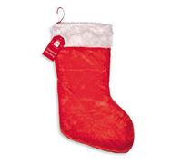 MSB Large Plush Santa Style Christmas Stocking Sack Red White 62 x 33cm