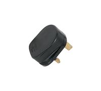 MSB45B Rubber UK mains plug, 13A fuse, black - bulk
