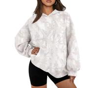 MSBESYOR Camo Hoodie for Men Women Oversized Fleece Maple Leaf Hooded Sweatshirt Graphic Print Pullover Hoodies with Pocket, 06 Grey White, Large