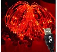 MSC 10ft / 3M * 30 LED's USB Powered LED Red Coloured String Fairy Lights On Copper Cable with Light Effects, Ideal for Christmas, Xmas, Party,Wedding,Decoration Red-USB-3M
