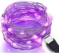 MSC 30 LED's USB Powered LED 3M Purple Coloured String Fairy Lights On Copper Cable with Light Effects, Ideal for Christmas, Xmas, Party,Wedding,Decoration Purple-USB-3M