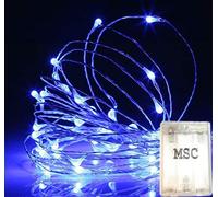 MSC - 33 ft / 10M - 100 * LED Battery Powered Blue Coloured String Fairy Lights On Copper Cable with Light Effects, Ideal for Christmas, Xmas, Party,Wedding,Decoration Batt-Blue-NoWp1