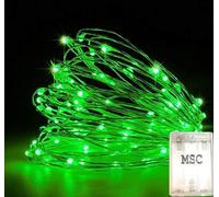MSC - 33 ft / 10M - 100 * LED Battery Powered Green Coloured String Fairy Lights On Copper Cable, Ideal for Christmas, Xmas, Party,Wedding,Decoration Batt-Green-NoWp1