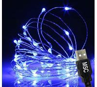 MSC - 33 ft / 10M - 100 * LED USB Powered Blue Coloured String Fairy Lights On Copper Cable, Ideal for Christmas, Xmas, Party,Wedding,Decoration Blue-USB1