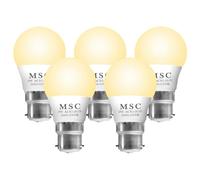 MSC 3W Bayonet LED Light Bulb B22 - Warm Light Bulb with 300 Lumens, Warm Light 3500k, 35W Incandescent Equivalent, Energy-Saving, 30,000 Hour Lifespan, and Non-Dimmable, 5 Pack