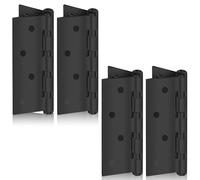 MSC 4 Inch Heavy Duty Door Hinges - Stainless Steel Hinges for Wood, Internal Doors, Rust-Resistant, Silent Operation, Chrome Finish with Screws, Black (1)