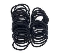 MSC 40 Pc 2mm Thick Hair Bands 40mm Diameter - 2mm Hair Ties Bobbles Elastics bands Hairbands Ponytail Holders No Metal for Women Girls Kids Men Ideal for Thick Hair Black40pc
