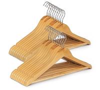 msc K-ONE 20 x Wooden Coat Clothes Hanger Garment Wood Wardrobe Hanger