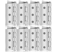MSC Stainless Steel Door Hinges 3 Inch - Heavy Duty Folding Butt Hinge with Screws, Rust-Resistant, Smooth & Silent Movement, Ideal for Internal & External Doors, & Cabinets (8)