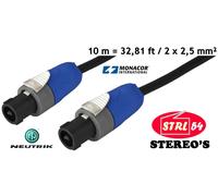 MSCA610 Speaker Cable 10M Speakon Neutrik NL2FX HP Cable Monacor 2X 2.5Mm²