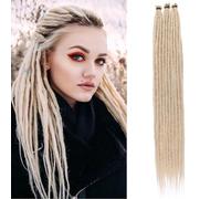 Mscat 18 Inch Blonde Synthetic Dreadlock Extensions 10 Strands 0.24 inch Width Single Ended Crochet Dreads Reggae Style Braiding Hair Handmade Loc Extensions