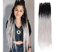Mscat 24 Inch Synthetic Dreadlock Extensions SE Hippie Dreads Chocolate Brown Handmade 0.6 cm Width Loc Extensions 20 Strands Reggae Style Crochet Braiding Hair for Women