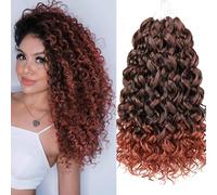 Mscat 8 Packs GoGo Curl Crochet Hair 14 Inch Short Curly Crochet Hair Ombre Beach Curl Water Wave Deep Twist Crochet Braids Synthetic Braiding Hair Extensions for Women