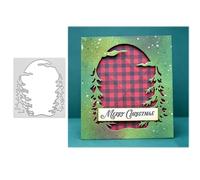 MSCHEFAY 3D Frame Cutting Dies for Card Making Metal Die-Cuts Scrapbooking Art DIY Paper Craft Embossing for Party Wedding Album Decoration-Christmas Tree Cloud-10.3x11.9cm