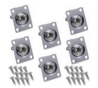 MSCHENZW 6Pcs Square Guitar Input Jack,Guitar Output Jack Plate, Bass Guitar Jack Socket, Electric Guitar Part Kit Silver