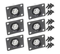 MSCHENZW 6Pcs Square Guitar Input Jack,Guitar Output Jack Plate, Bass Guitar Jack Socket, Electric Guitar Accessories Black