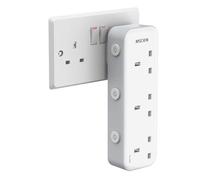 Mscien 3 Gang Plug Adaptor with LED Indicators, White, 3250W | Individually switched sockets, Type G UK plug, 13A 250V, polycarbonate fire-retardant