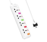 Mscien 4 Way Extension Lead with Switches, Wall Mount Universal Power Strip With 1.8 Meter Extension Cable, Overload Protection 4 Plug Extension Lead, 13A Fused UK Plug Extension Cord