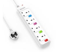 Mscien Extension Lead with Switches, 4 Way Plug Sockets with Overload Protection Surge Protection 1.8M Extension Cable Wall Mountable Power Strip