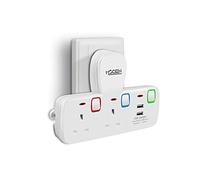 Mscien Multi Plug Adapter, Plug Extension with 2 AC & 2 USB-A, 2 Way Plug Adopter UK with Individually Switched, 4 in 1Wall Socket Plug Extender for Home, Office, Dorm, White