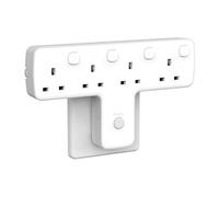 Mscien Multi Plug Adopter, Plug Extension with Independent Switches, 4 Way Plug Adapter UK Built-in Surge Protector, 4 in 1 Wall Socket Plug Extender with 180 Degree Rotation Button