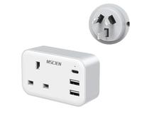 Mscien UK to Australia Travel Plug Adapter USB C, 4-in-1 China Plug Adaptor