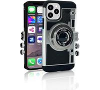 Mscomft New Emily in Paris Phone Case, Vintage Camera Phone Case for Phone 11/12 Pro Max,3D Vintage Camera Design Phone case That Looks Like a Camera,with Long Anti-Lost Lanyard (for 15 Pro) Black