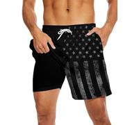 MSCPZH Mens Swim Trunks Swimming Trunks with Compression Liner Board Shorts 7 inch Swim Shorts Swimsuit, Style408-5, Medium