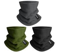 MSDC Neck Gaiters for Men 3 Pack,Neck Warmer Scarf Women Face Mask Covering for Cold Weather, Dark Gray,black,army Green, One size