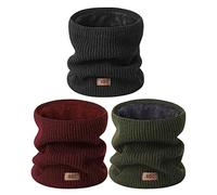MSDC Neck Warmer Men 3 Pack,Snood for Women Thermal Thick Warm Fleece Lined Cold Weather,Neck Gaiters for Men Ski Face Mask Cover（Olive,Black,Brgundy）