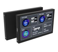 MSDDEC 5" Computer Temp Monitor, Dynamic Theme Supported, ARGB PC Case Sensor Panel, IPS Type-C USB Mini Secondary Screen, CPU RAM HDD Data Monitor (Black) (White)