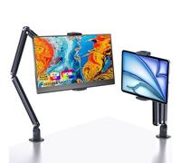 MSDONG Tablet Stand for iPad, Portable Monitor Stand Desk Holder for 15.6 Inch 16 Inch Screen, Aluminium Long Sleeve with 360° Rotating Base, Compatible with 4.7-12.9 Inch iPad, Kindle