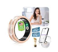 MSDQQTIY 10 Gen Diamond Smart Ring and Wireless Charging Case【Industry Ranking No.1 - 0 Measurement Error】 2026 Smart Ring for Women & Men for Sleep Tracking Wearable Device,Fitness Ring【Gold 10#】